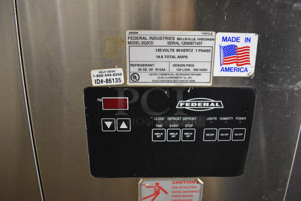 Federal Model SQ5CD Metal Commercial Floor Style Deli Display Case Merchandiser on Commercial Casters. 120 Volts, 1 Phase. 60x44x53.5. Tested and Working! - Image 6 of 8