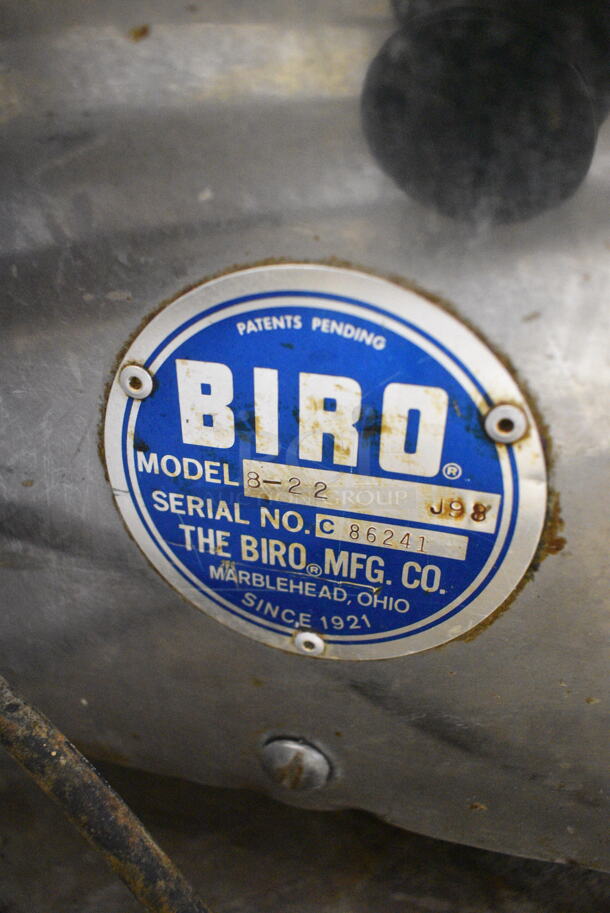 Biro 8-22 Stainless Steel Commercial Countertop Meat Grinder. Tested and Powers On But Parts Do Not Move
 - Image 6 of 9