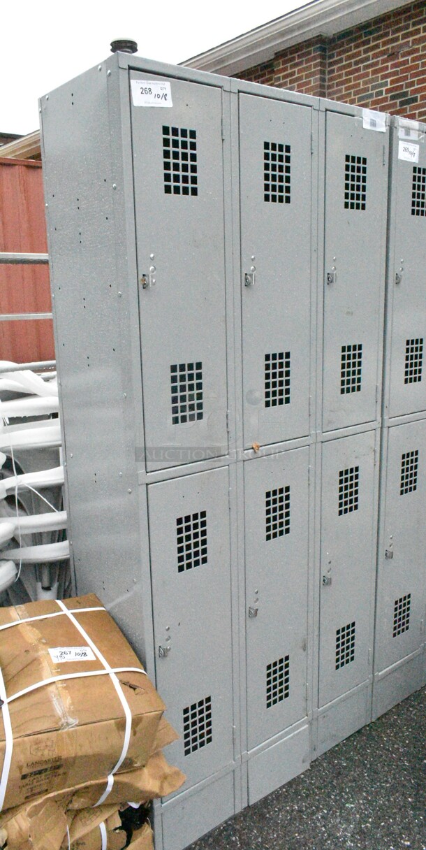 BRAND NEW SCRATCH AND DENT! Regency 600LC32125AG Space Solutions Gray 36" x 15" x 78" 3 Wide, 2 Tier Locker - Assembled  - Image 3 of 6