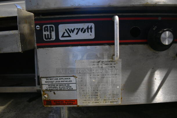 APW Wyott Stainless Steel Commercial Countertop Propane Gas Powered Flat Top Griddle. 36x26x17 - Image 5 of 5