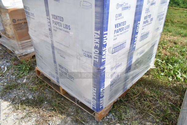 PALLET LOT of 18 BRAND NEW Boxes of AmerCare Royal CL16N Lid Kraft For 16 OZ Food Container 500/Case. 18 Times Your Bid!  - Image 3 of 6