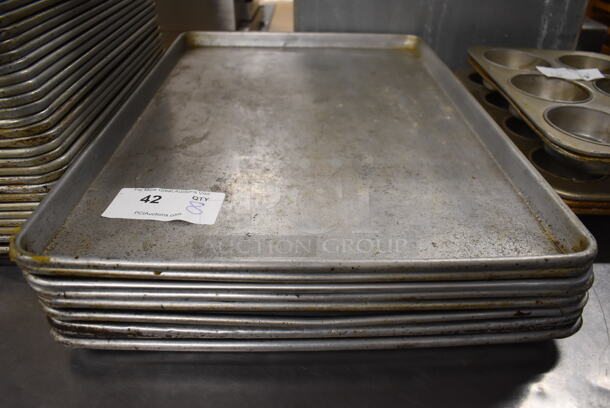 8 Metal Full Size Baking Pans. 18x26x1. 8 Times Your Bid!