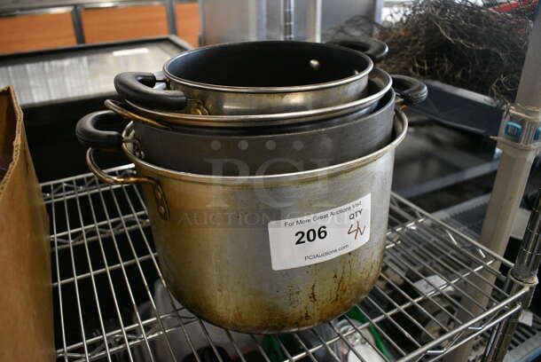 4 Various Metal Stock Pots. Includes 12x8x4.5. 4 Times Your Bid! - Image 2 of 3
