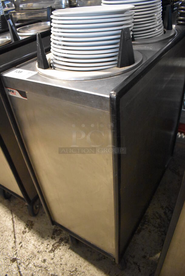 APW Wyott ML2-9-5P Stainless Steel Commercial 2 Well Plate Dispenser w/ 9" Plates on Commercial Casters. 15.5x30.5x45 - Image 4 of 7