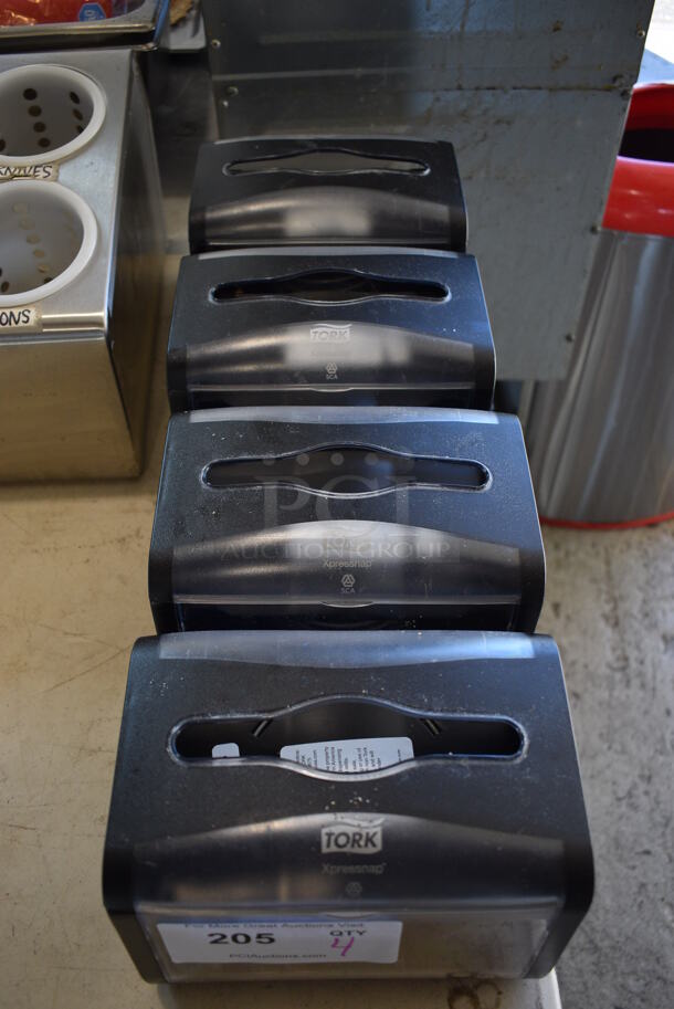 4 Tork Black and Clear Poly Countertop Napkin Dispensers. 8x6x6. 4 Times Your Bid!