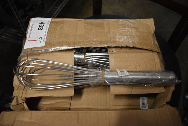 8 BRAND NEW IN BOX! Update Metal French Whip Whisks. 12