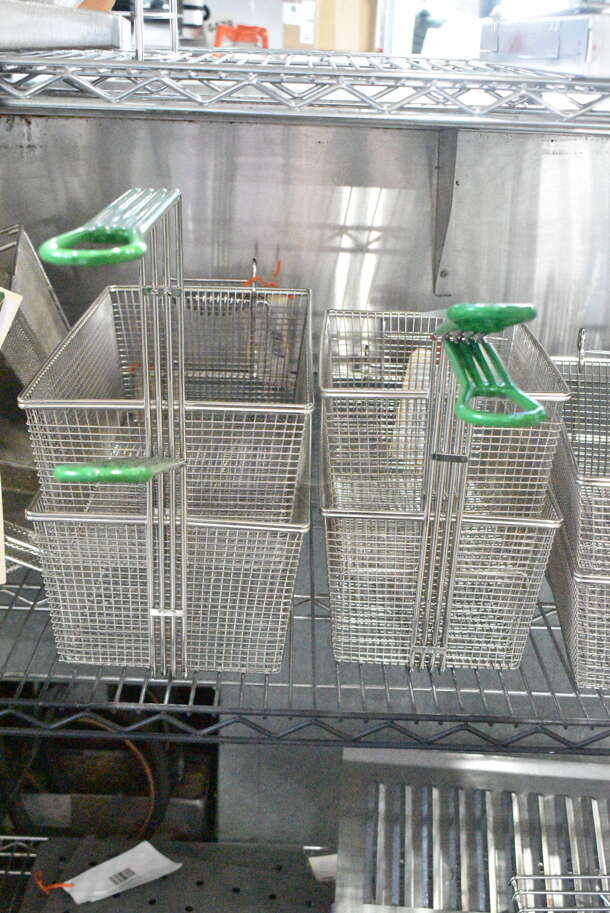 4 BRAND NEW SCRATCH AND DENT! Items Including 3698030024 Frymaster 8030024 16 3/4" x 8 3/4" x 6" Twin Size Fryer Basket, 3698030437 Frymaster 8030437 8" x 12 5/8" x 7" Dual Fryer Basket, 3698030306 Frymaster 8030306 15 7/8" x 7 5/8" x 7 3/8" Twin Size Fryer Basket, 3698030304 Frymaster 8030304 16 3/4" x 8 3/4" x 6" Twin Size Fryer Basket. 4 Times Your Bid!  - Image 1 of 10