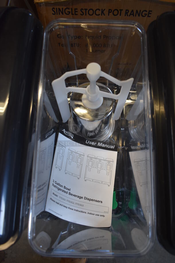 BRAND NEW SCRATCH AND DENT! Avantco COLDREAM 3M Stainless Steel Commercial Countertop 3 Hopper Refrigerated Beverage Machine. 120 Volts, 1 Phase. 23x16x27. Tested and Working! - Image 6 of 7