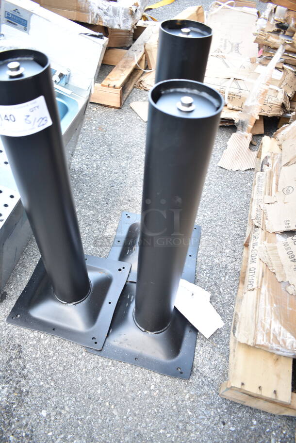 3 BRAND NEW SCRATCH AND DENT! Black Metal Table Columns. 3 Times Your Bid!  - Image 3 of 5