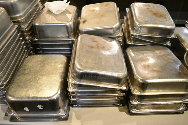 ALL ONE MONEY! Lot of Various Items Including Stainless Steel Drop In Bins, Cylindrical Drop In Bins. Does Not Include Table. (main dining room) - Image 3 of 4