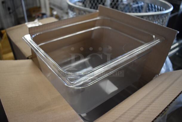 ALL ONE MONEY! Lot of 18 BRAND NEW IN BOX! Rubbermaid Clear Poly 1/2 Size Drop In Bins. 1/2x6 - Image 2 of 4