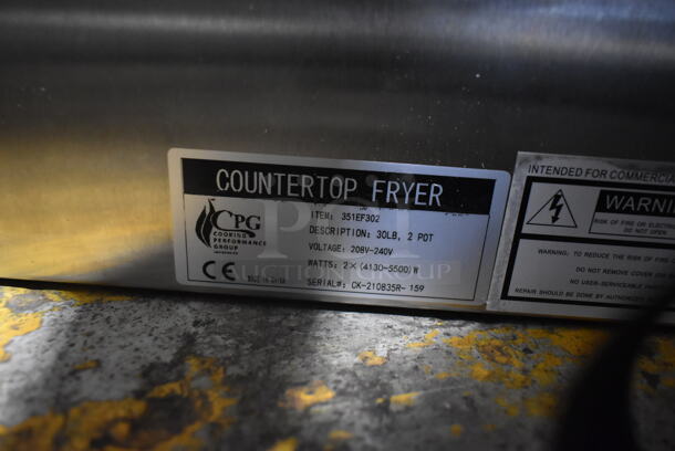 BRAND NEW SCRATCH AND DENT! Cooking Performance Group CPG 351EF302 Stainless Steel Commercial Countertop Electric Powered Deep Fat Fryer w/ 2 Metal Fry Baskets. 208-240 Volts, 1 Phase.  - Image 7 of 7
