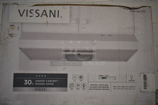 BRAND NEW IN BOX! Vissani 30WHC19PRT PRF0185848 Range Hood. 120 Volts, 1 Phase.