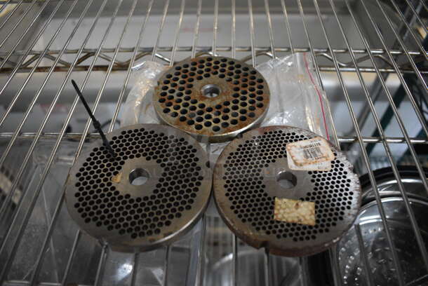 3 Metal Meat Grinder Plates. 4x4x0.5. 3 Times Your Bid! - Image 1 of 4