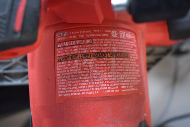 Craftsman CMES510 Saw. 120 Volts, 1 Phase. Tested and Working! - Image 4 of 5