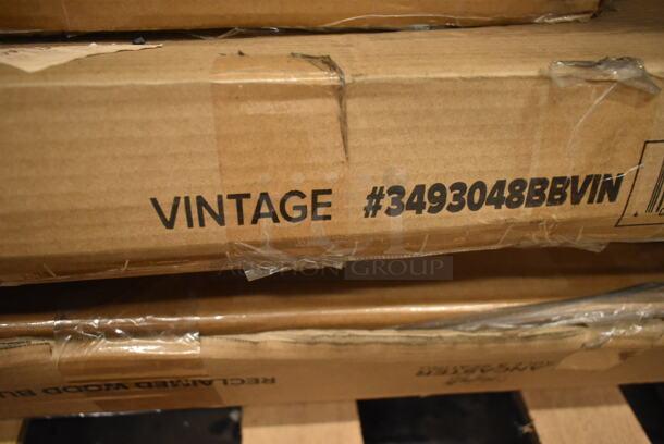 BRAND NEW SCRATCH AND DENT! Lancaster Table & Seating 3493048BBVIN 30" x 48" Rectangular Wood Butcher Block Table Top with Vintage Finish - Image 2 of 3