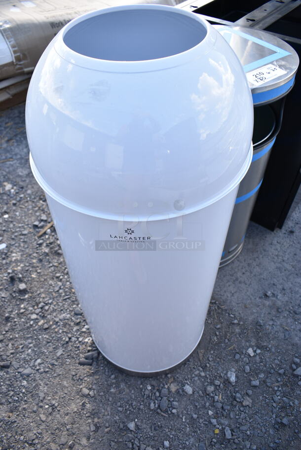 3 BRAND NEW SCRATCH AND DENT! Trash Cans Including Metal White Can, Stainless Steel Can and Black Poly Can. 3 Times Your Bid! - Image 5 of 9