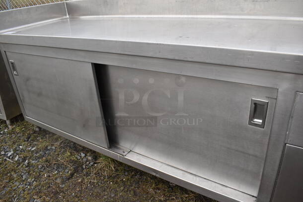 Stainless Steel Commercial Counter w/ Sink Basin, Handles, Faucet, Back Splash and Doors. 108x32x41. Bay 20x20x12 - Image 6 of 7