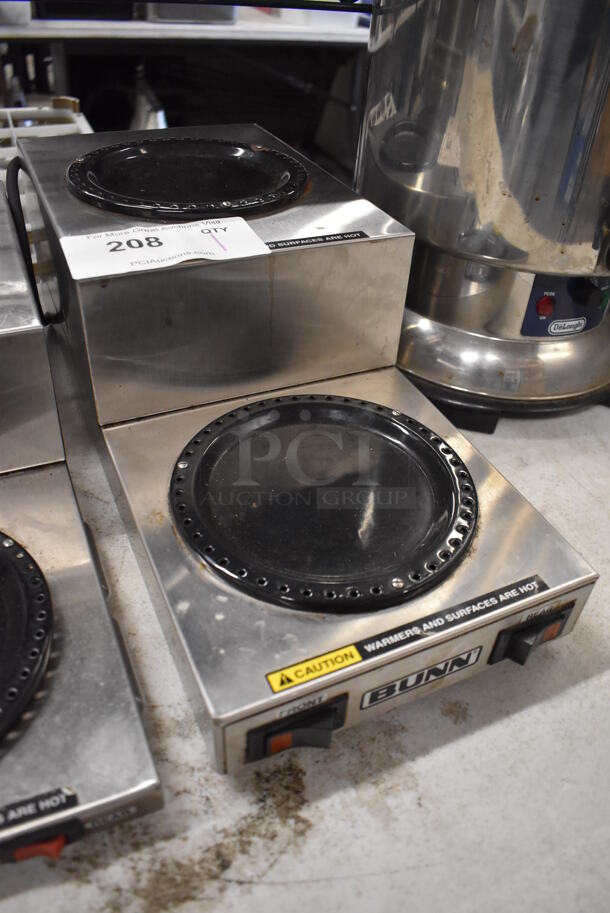 Bunn WS2 Stainless Steel Commercial Countertop 2 Tier 2 Burner Coffee Pot Warmer. 120 Volts, 1 Phase. 7.5x18x6. Tested and Working! - Image 2 of 4