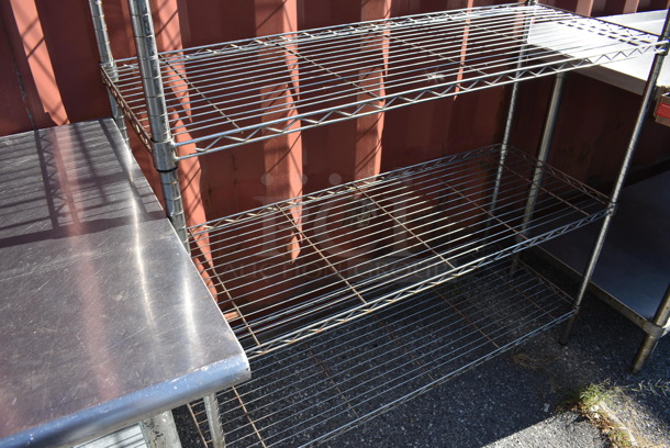 Chrome Finish 5 Tier Shelving Unit. BUYER MUST DISMANTLE. PCI CANNOT DISMANTLE FOR SHIPPING. PLEASE CONSIDER FREIGHT CHARGES. 48x18x73 - Image 3 of 4