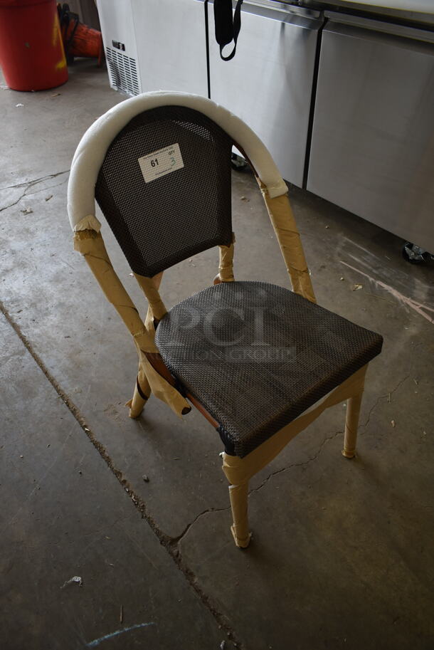 3 BRAND NEW SCRATCH AND DENT! Lancaster Table & Seating 427CSFRBSBRN French Bistro Brown Outdoor Side Chair. 3 Times Your Bid! - Image 7 of 7