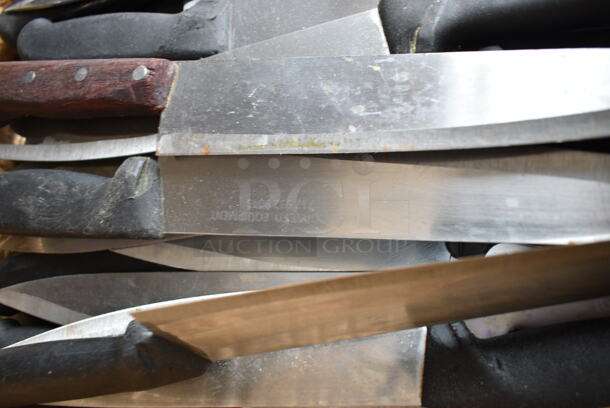 45 SHARPENED Stainless Steel Knives Including Chef Knives. 45 Times Your Bid!  - Image 9 of 9
