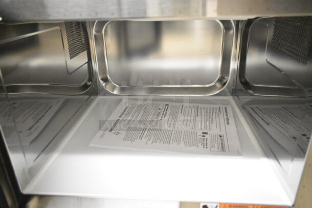 BRAND NEW SCRATCH AND DENT! 2024 Amana RCS10DSE Medium Volume Stainless Steel Commercial Microwave. 120 Volts, 1 Phase.  - Image 5 of 6