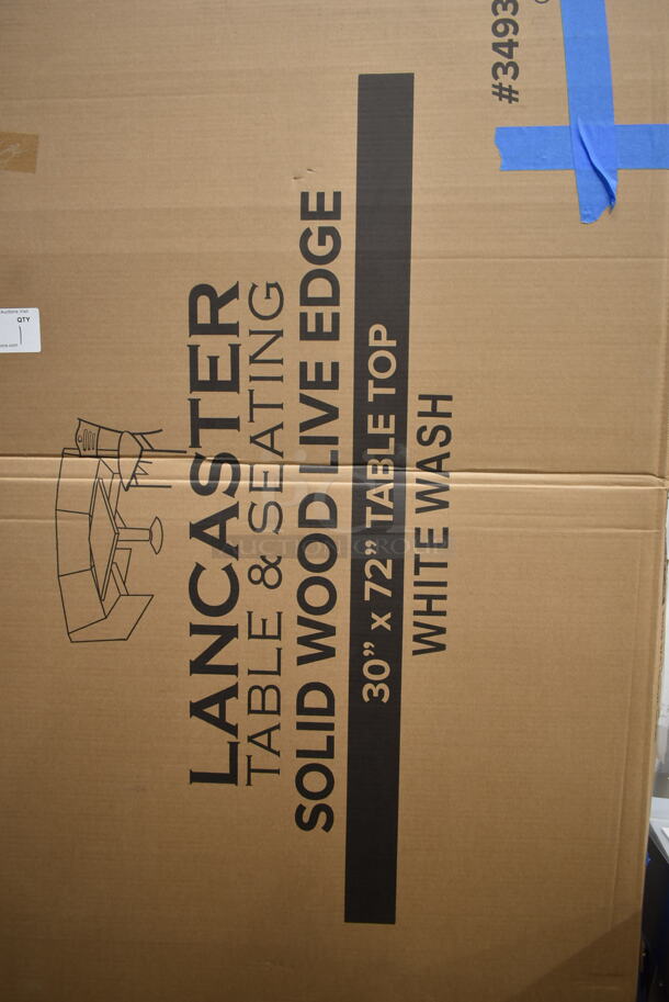 BRAND NEW IN BOX! Lancaster Table & Seating 30"x72" Solid Wood Live Edge Tabletop - Image 5 of 5
