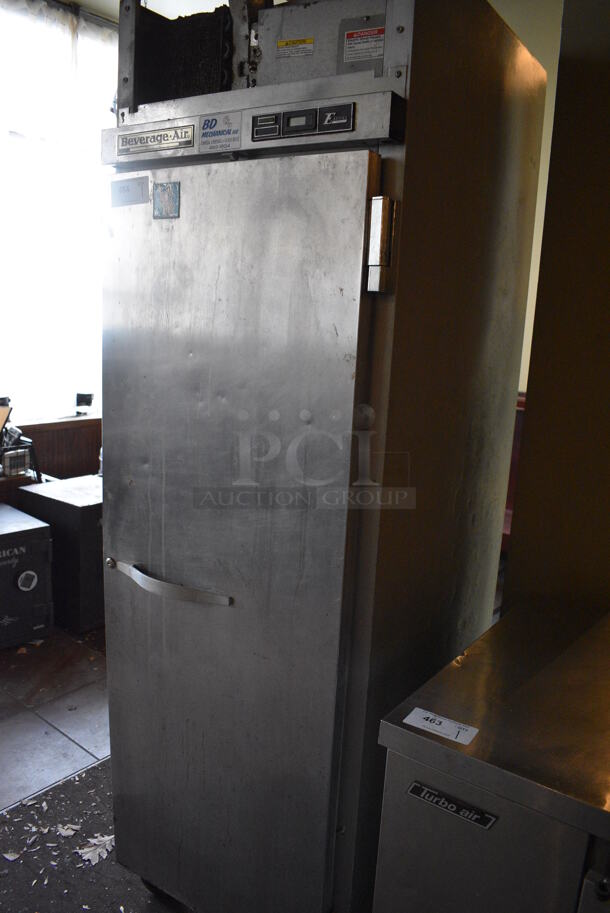 Beverage Air EF24-1AS Stainless Steel Commercial Single Door Reach In Cooler on Commercial Casters. BUYER MUST REMOVE. 115 Volts, 1 Phase. 25.5x34x84. Item Was in Working Condition on Last Day of Business. (Susquehanna Ale House) - Image 3 of 5