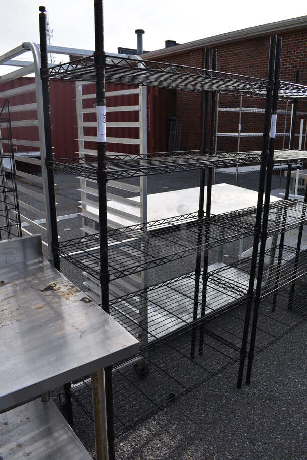 Black Finish 5 Tier Wire Shelving Unit. BUYER MUST DISMANTLE. PCI CANNOT DISMANTLE FOR SHIPPING. PLEASE CONSIDER FREIGHT CHARGES. 35.5x16x72 - Image 4 of 4