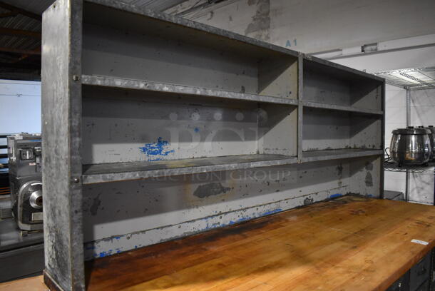 Metal Commercial Bakery Table w/ Butcher Block Countertop, Metal Over Shelves and 20 Drawers. 98x36x78 - Image 2 of 12