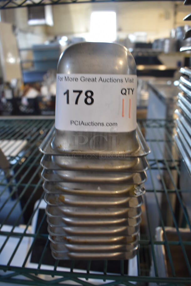 11 Stainless Steel 1/9 Size Drop In Bins. 1/9x4. 11 Times Your Bid! - Image 1 of 3