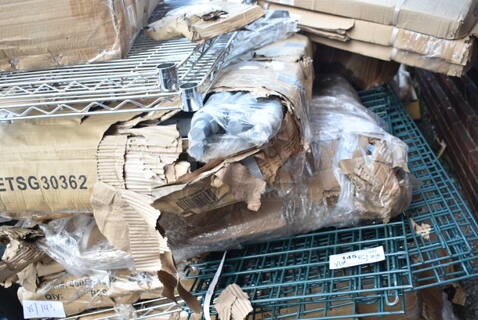 BRAND NEW SCRATCH AND DENT! Green Finish Wall Mount Storage Display Pieces, 2 Chrome Finish Racks, Chrome Bracket, Pot Rack Hooks and 2 Flat Cross Leg Feet, Cooking Performance Group 35121001Q003 Adjustable Foot for Electric Griddles, 427BASESTSQW Lancaster Table & Seating 50 lb. Square Black Steel Umbrella Base with Wheels.