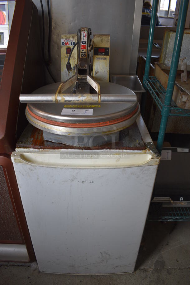 Dough Xpress Model DM-18 Metal Commercial Countertop Dough Press and Galanz Mini Cooler. 22x29x50. Tested and Dough Press Is Working But Cooler Does Not Power On - Image 1 of 9