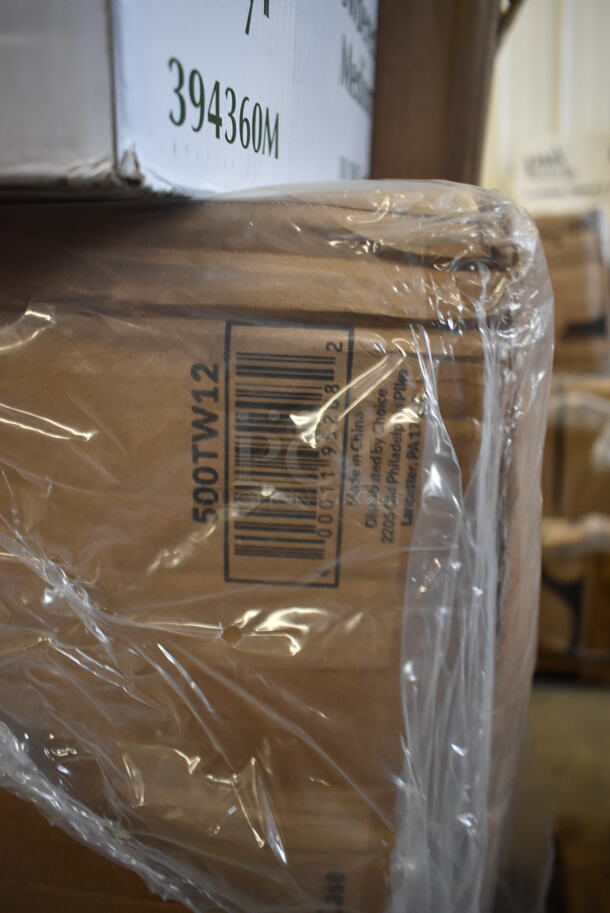 PALLET LOT of 28 BRAND NEW Boxes Including 394360M Noble Products Powdered Disposable Vinyl Gloves for Foodservice - 1000/Case, 4 Box 5004DNAPFLTN Choice Touchstone Natural Linen-Feel Flat-Packed Dinner Napkin 16" x 16" - 500/Case, 612FHL1230 Choice Foil Steam Table Pan Lid - Half Size - 100/Case, 500CC16HD 16 oz. Plastic Cold Cup - 1000/Case, 2 Box 626TS Solo 626TS Clear Flat Lid with Straw Slot - 1000/Case, 2 Box 795PTOKFT3 Choice Kraft Microwavable Folded Paper #8 Take-Out Container 6" x 4 5/8" x 2 1/2" - 300/Case, 2 Box 500TW12 Choice 12 oz. Translucent Thin Wall Plastic Cold Cup - 1000/Case, 274MOPBCKTYE Lavex Yellow Mop Bucket, 433L32C Choice Quart Size Natural Kraft Paper Bag - 500/Case, 130SVFRK480B Visions Silver 7" Heavy Weight Plastic Fork with Black Handle - 480/Case, C25UT1 Dart C25UT1 StayLock® 6 1/8" x 6 1/2" x 3 1/4" Clear Hinged Plastic 6" Square Container - 500/Case, LOOP-GREEN-EO Green Shopping Bags, Choice Medium Weight Black Wrapped Plastic Cutlery Set with Napkin - 250/Case. 28 Times Your Bid! - Image 8 of 12