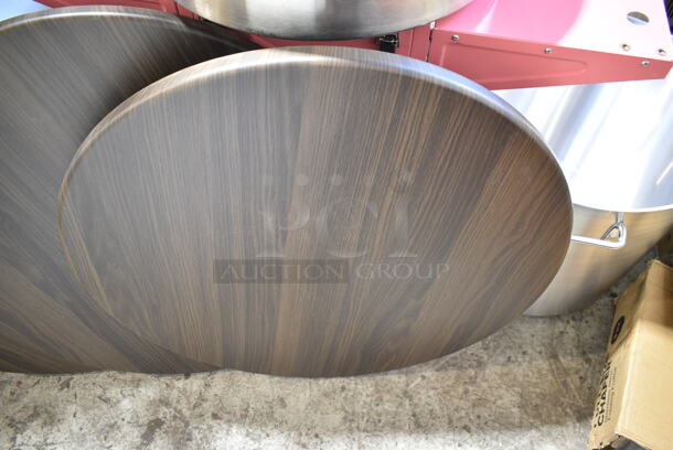 3 BRAND NEW SCRATCH AND DENT! Lancaster Table & Seating 16430rtfdwl 30" Round Thermo-Formed MDF Table Top with Dark Walnut Finish. 3 Times Your Bid! - Image 3 of 4