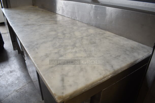 Leader ESPT72SC Stainless Steel Commercial Pizza Prep Table w/ Oversized Stone Cutting Board on Commercial Casters. 115 Volts, 1 Phase. Tested and Working! - Image 9 of 10