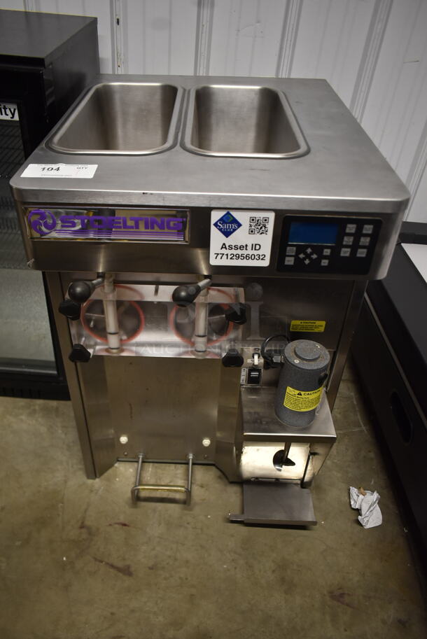 2016 Stoelting SF121-38I2 Stainless Steel Commercial Countertop Air Cooled 2 Flavor w/ Twist Soft Serve Ice Cream Machine w/ Mixing Head Attachment. 208-240 Volts, 1 Phase. - Image 1 of 5