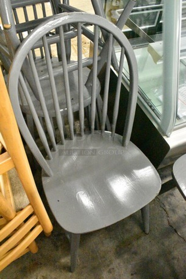 5 Gray Wood Pattern Dining Height Chair. 5 Times Your Bid!  - Image 7 of 7