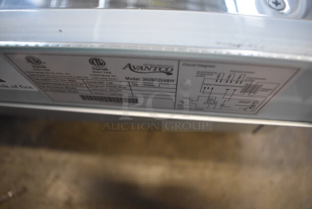 BRAND NEW SCRATCH AND DENT! Avantco 360BCDI48W Metal Commercial Countertop White Curved Refrigerated Drop-In Countertop Bakery Display Case Merchandiser. See Pictures For Damage To Left Glass Pane. 110-120 Volts, 1 Phase. 48x24x27. Tested and Working! - Image 6 of 8