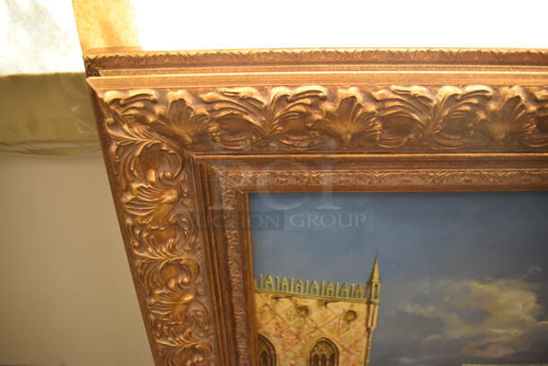Framed Canvas Painting Reproduction of Bacino di San Marco by Giovanni Antonio Canaletto From Art Dealer Ed Mero! - Image 3 of 7