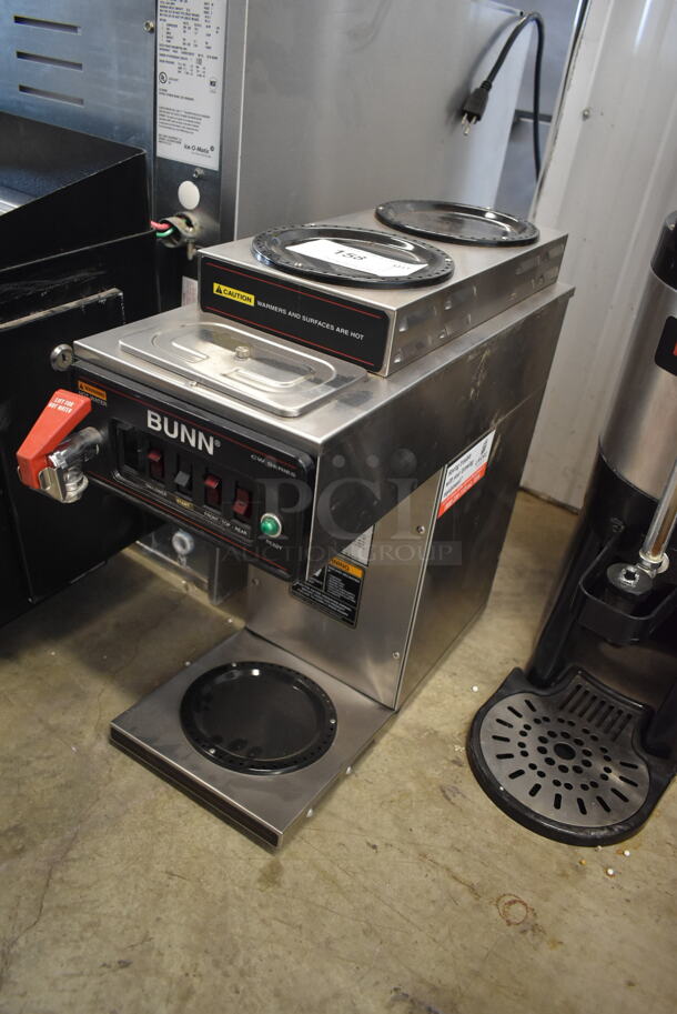 Bunn CWTF-MV Stainless Steel Commercial Countertop 3 Burner Coffee Machine w/ Hot Water Dispenser. 120 Volts, 1 Phase.  - Image 2 of 6