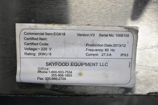 Fleetwood EG618 Stainless Steel Commercial Countertop Electric Powered Flat Top Griddle. 220 Volts.  - Image 6 of 6