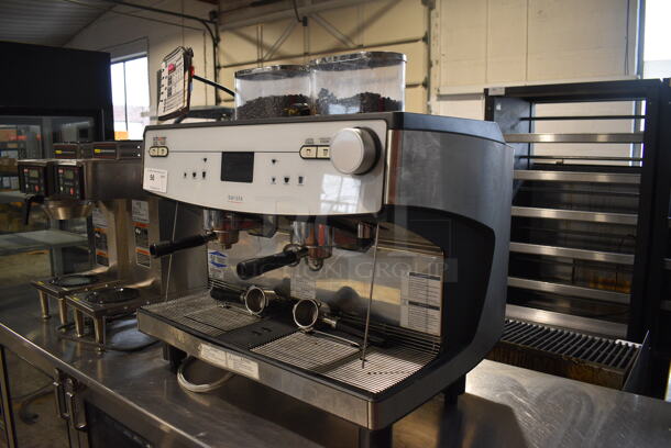 Schaerer Barista Stainless Steel Commercial Countertop 2 Group Espresso Machine w/ 4 Portafilters, 2 Steam Wands and 2 Hoppers. 208 Volts, 1 Phase. 29x22x30 - Image 2 of 8
