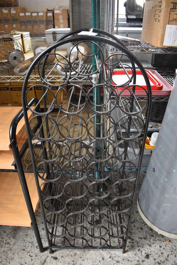 Black Metal Wine Bottle Rack. 17x12x44.5 - Image 1 of 3