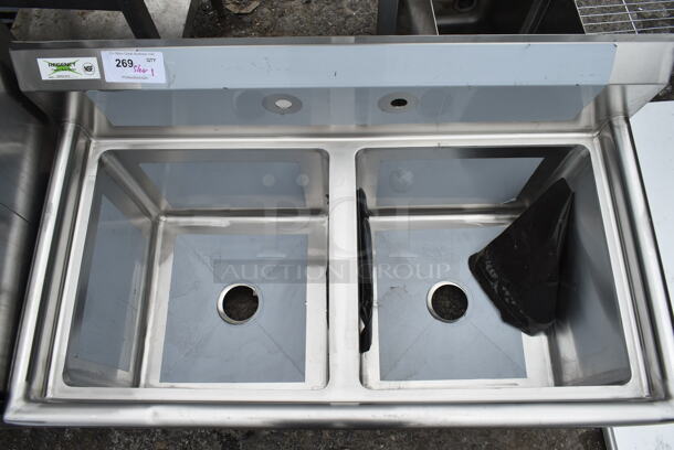 BRAND NEW SCRATCH AND DENT! Regency 600S21818 Stainless Steel 2 Bay Sink. No Legs. Bays 18x14 - Image 4 of 5