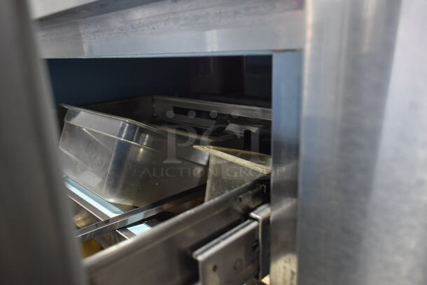 Delfield UCD4464N-12-DD5 Stainless Steel Commercial Sandwich Salad Prep Table Bain Marie Mega Top w/4 Drawers. 115 Volts, 1 Phase. Tested and Powers On But Does Not Get Cold - Image 6 of 8
