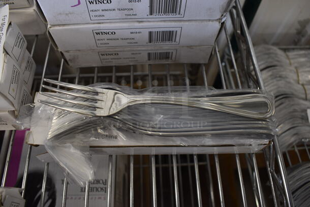 24 BRAND NEW IN BOX! Winco 0030-06 Stainless Steel Shangarila Salad Forks. 7". 24 Times Your Bid! - Image 1 of 3