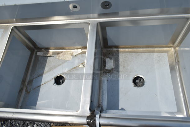 BRAND NEW SCRATCH AND DENT! Regency 600S2242424L Stainless Steel 2 Bay Sink w/ Left Side Drain Board and Faucet Set. Bays 24x24x14. Drain Board 17x21. No Legs.  - Image 8 of 9