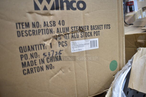 PALLET LOT of 14 BRAND NEW! Boxes Including Winco ALSB40 Aluminum Steamer Baskets, 2 Box F-KS-6016 Utensils Set, 3 Box Winco Roaster Pan. 14 Times Your Bid! - Image 9 of 12